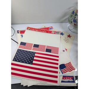 Vintage Classic-Clings Resuable Static Cling Window Decor ‎ American Flags